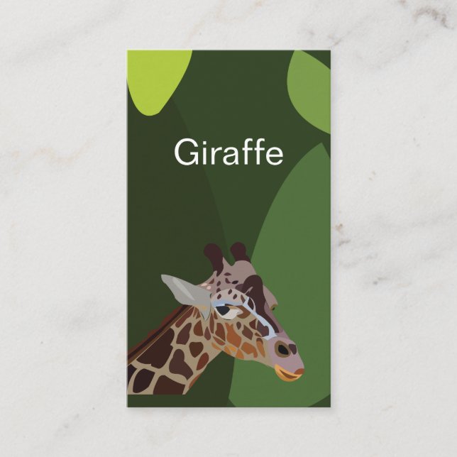 Cartão De Visita Ilustração Animal Giraffe (Frente)