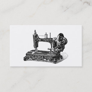Cartão De Visita Ilustração da máquina de costura dos 1800s do