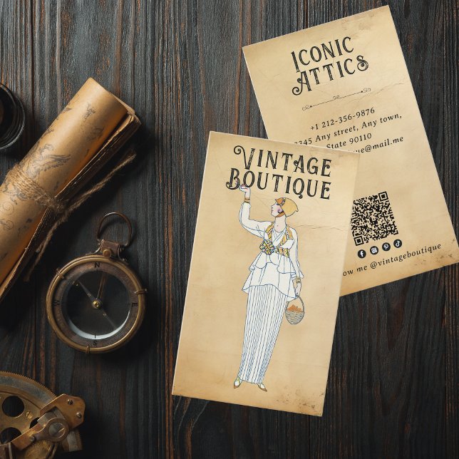 Cartão De Visita Ilustração da Moda Retroativa (Criador carregado)