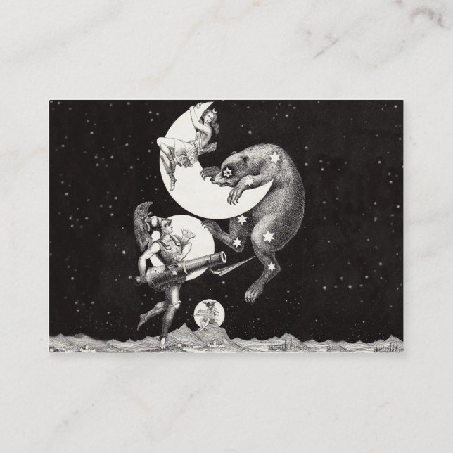 Cartão De Visita Ilustração da Noite de Deus do Universo Celestial  (Verso)