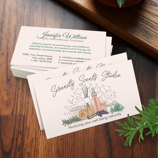 Cartão De Visita Ilustração de Arte de Linha de Prática de Aromater (Criador carregado)