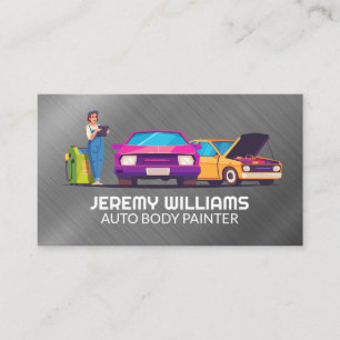 Cartão De Visita Ilustração de Automóveis Técnico Mecânico
