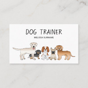 Cartão De Visita Ilustração de Cachorros de Desenho Animado Fofo -