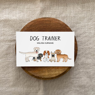 Cartão De Visita Ilustração de Cachorros de Desenho Animado Fofo -