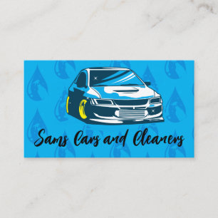Cartão De Visita Ilustração de Carro Esportivo Lavação de Carros