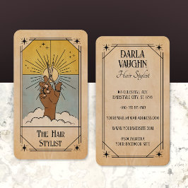 Cartão De Visita Ilustração de Carta de Tarot de Estilista de Cabel