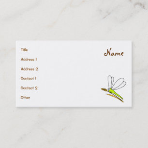 Cartão De Visita Ilustração de Cartoon Dragonfly
