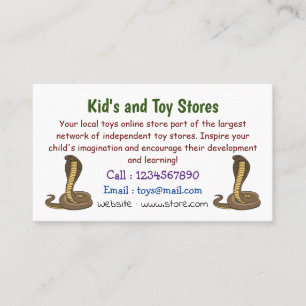 Cartão De Visita Ilustração de cobra da cobra castanha