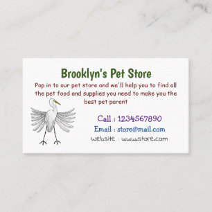 Cartão De Visita ilustração de desenho animado de aves do excelente
