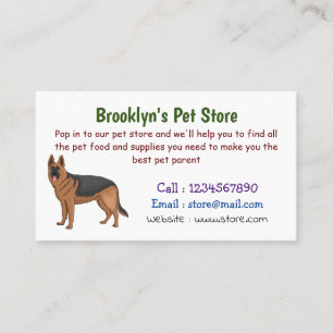 Cartão De Visita ilustração de desenho animado de cão german shephe