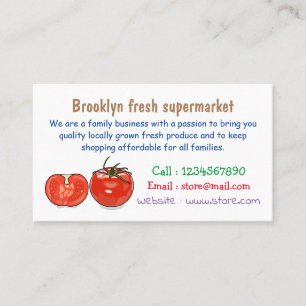 Cartão De Visita Ilustração de desenho animado de tomate