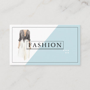 Cartão De Visita Ilustração de Design de Moda em Aquarela
