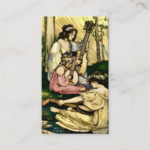 Cartão De Visita Ilustração de fada Art Nouveau