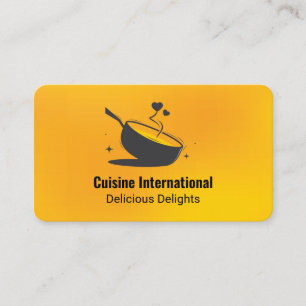 Cartão De Visita Ilustração de frigideira   Culinária   Restaurante