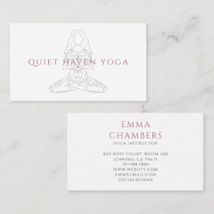 Cartão De Visita Ilustração de Instrutor de Yoga na Pose de Lótus M