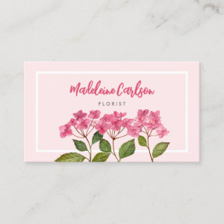 Cartão De Visita Ilustração de Lacecaps de Hydrangea Pink de Aquare