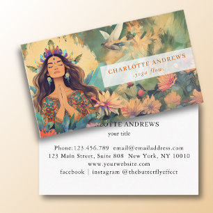 Cartão De Visita Ilustração de Mulher Curandeira de Energia Reiki E