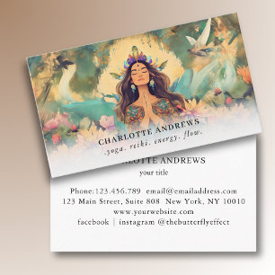 Cartão De Visita Ilustração de Mulher Curandeira de Energia Reiki E