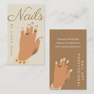 Cartão De Visita Ilustração de Tatuagem de Artista de Unhas