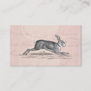 Cartão De Visita Ilustração do coelho de coelho da lebre do vinta