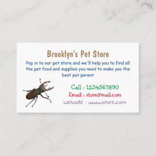 Cartão De Visita Ilustração do desenho animado do besouro do Stag