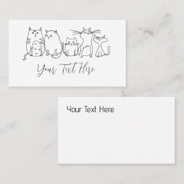 Cartão De Visita Ilustração do desenho de arte de gangue Cat Line