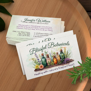 Cartão De Visita Ilustração em Aquarela de Prática de Aromaterapia