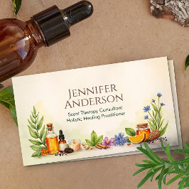 Cartão De Visita Ilustração em Aquarela de Terapeuta de Aromaterapi