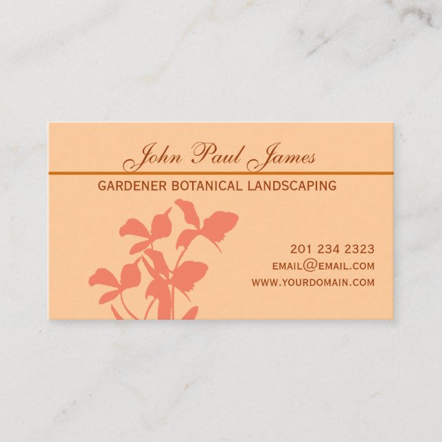 Cartão De Visita Ilustração floral da orquídea   botânica (Frente)