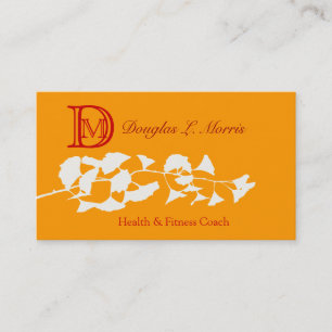 Cartão De Visita Ilustração Ginkgo com Monograma