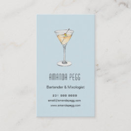 Cartão De Visita Ilustração moderna de Martini Bartender Mixologist
