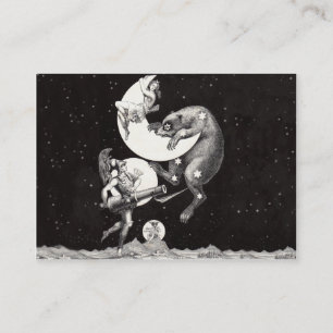 Cartão De Visita Ilustração Noturna do Deus do Universo da Lua Cele
