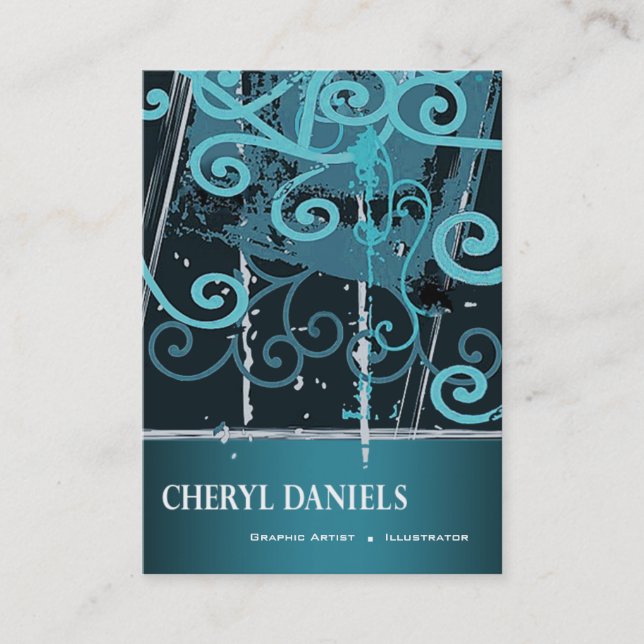 Cartão De Visita Ilustrador de Artista Gráfico de Grafite Grunge (Frente)