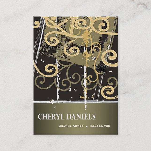 Cartão De Visita Ilustrador do artista gráfico do Grunge dos (Frente)