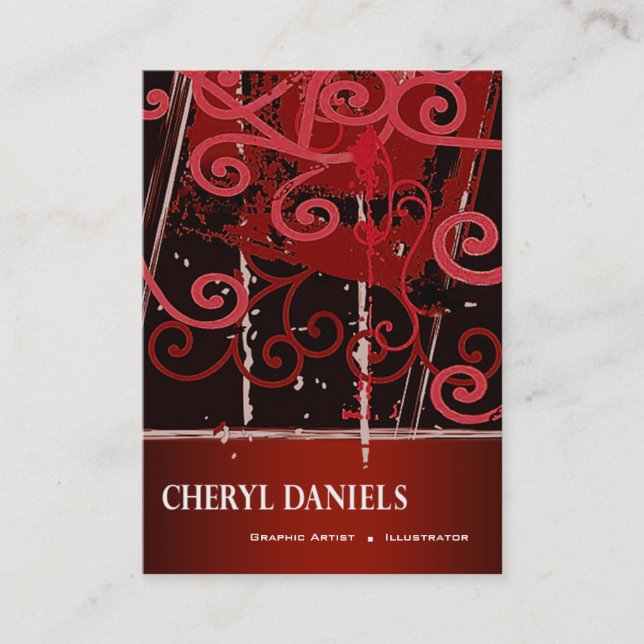 Cartão De Visita Ilustrador do artista gráfico do Grunge dos (Frente)