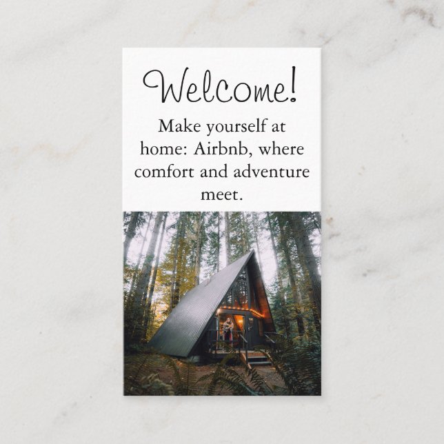 Cartão De Visita Imagem de aluguel da Airbnb House e código QR Mode (Frente)