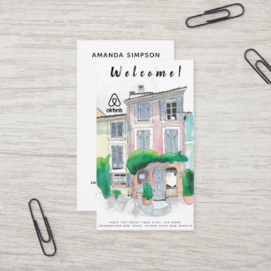 Cartão De Visita Imagem de aluguel de casa e logotipo Airbnb