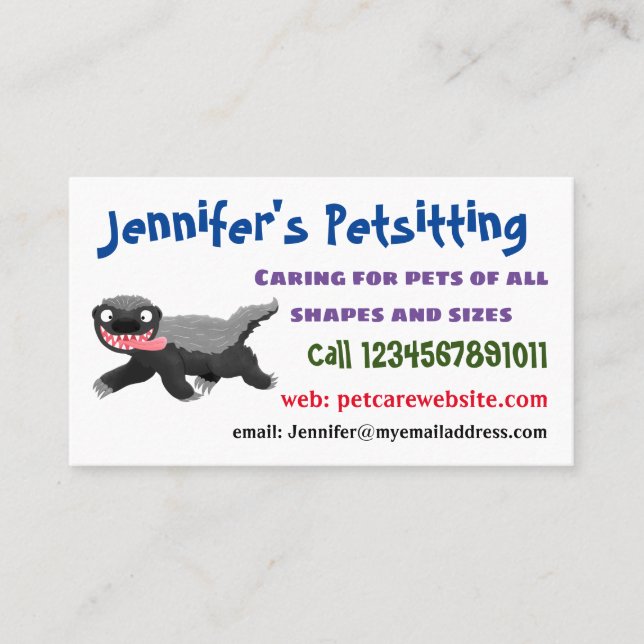 Cartão De Visita Imagem de desenhos animados famintos e engraçados (Frente)