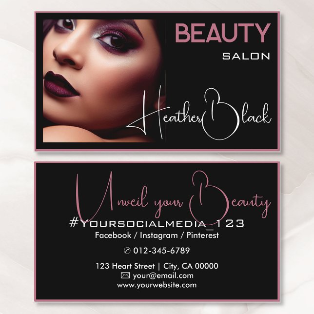 Cartão De Visita Imagem de Foto Modelo Preto Troço de Borda Magra (Criador carregado)