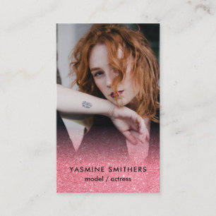 Cartão De Visita Imagem de Gliitter Rosa do Ícone Social do Modelo