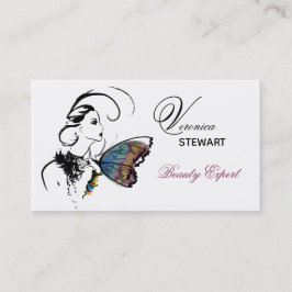 Cartão De Visita Imagem de Moda Borboleta de Beleza Comercial