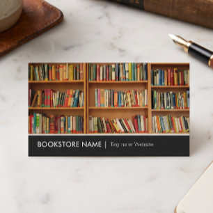 Cartão De Visita Imagem de Prateleiras de Livros da Biblioteca de L