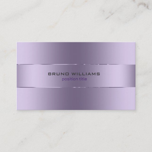 Cartão De Visita Imagem de uma roxa metálica com listras brilhantes (Frente)