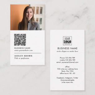 Cartão De Visita Imagem do código QR profissional do Realtor Moder