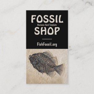 Cartão De Visita Imagem do fóssil preto dos peixes