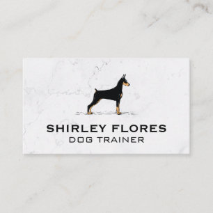 Cartão De Visita Imagem do perfil do cão  Fundo de mármore branco