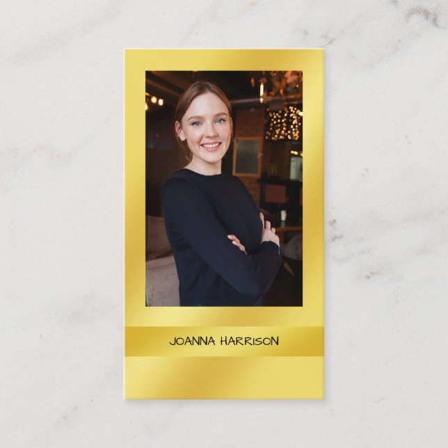 Cartão De Visita Imagem Dourada e elegante de fundo da Banda (Frente)