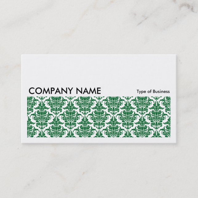 Cartão De Visita Imagem longa 0125 - Forest Green Damask (Damasco v (Frente)