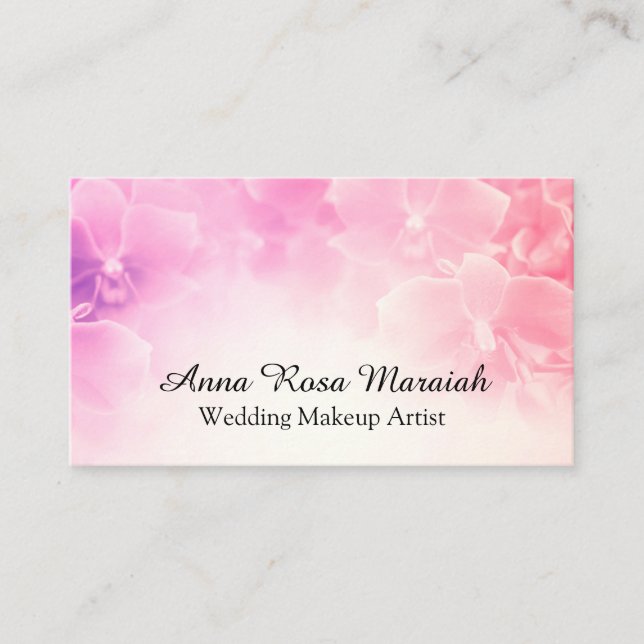 Cartão De Visita *~* Imagem Macro-Foto Cor-de-Rosa Elegante Floral (Frente)