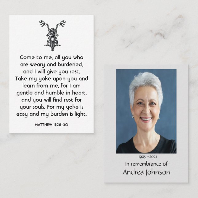 Cartão De Visita Imagem Memorial Orador de Motociclagem Biker (Frente/Verso)